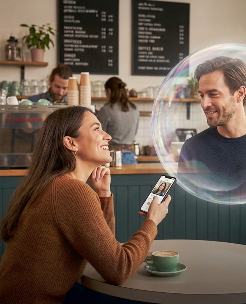 Dating-App Bubble Friend, entwickelt von Marte Media